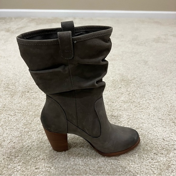 Ugg Australia Dayton Slouchy Gray Leather Mid Calf Heeled Boots Size 5 “NEW”, - Picture 9 of 16